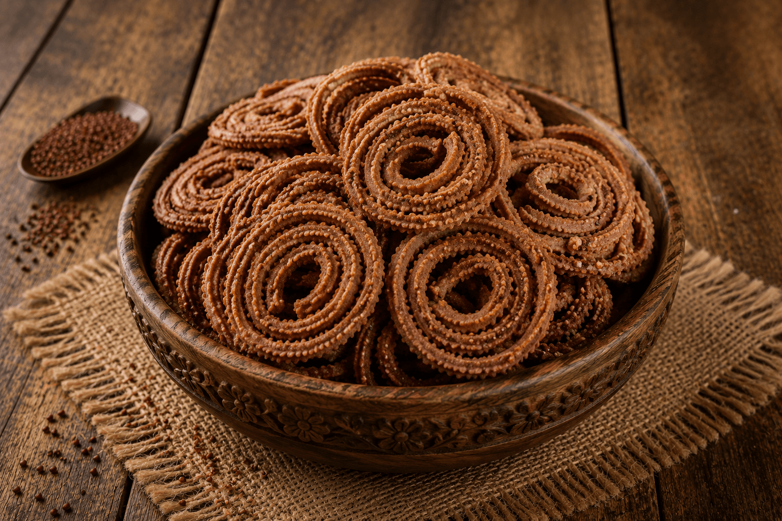 Ragi Janthikalu (Finger Millet Murukku)